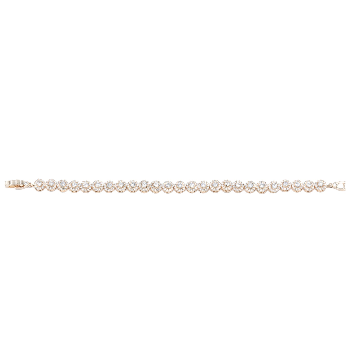 Tiny round pave 3A CZ stone bracelet rhodium RG plated Default Title
