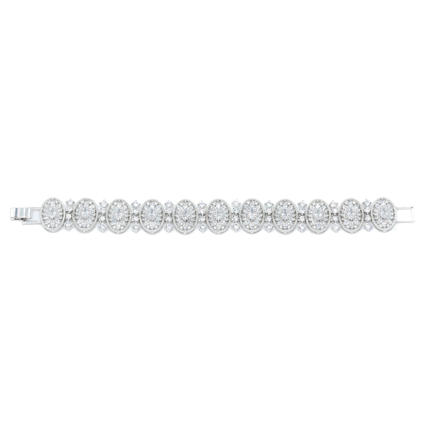 Belle epoque bracelet w/ 3A CZ stones rhodium plated Default Title