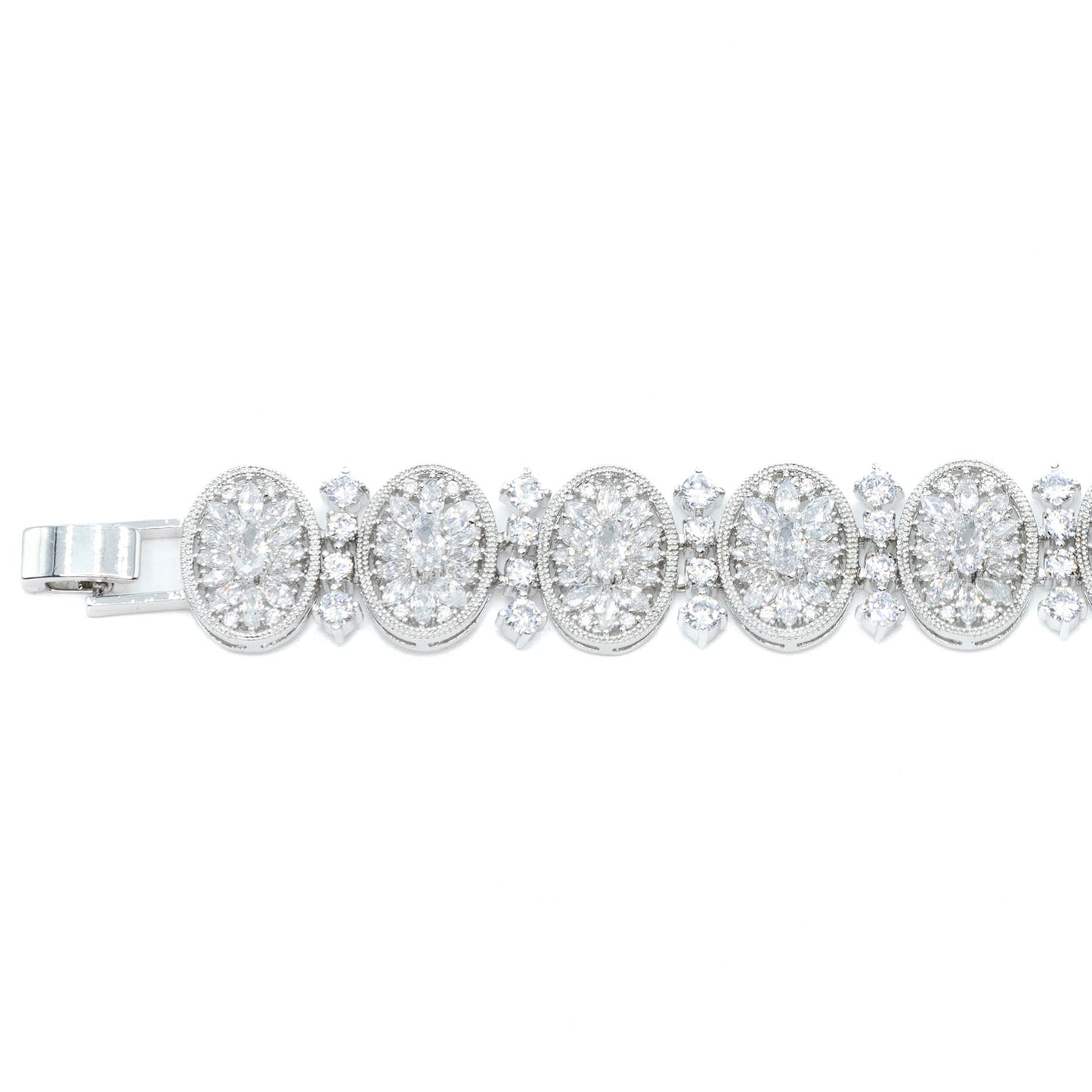 Belle epoque bracelet w/ 3A CZ stones rhodium plated Default Title