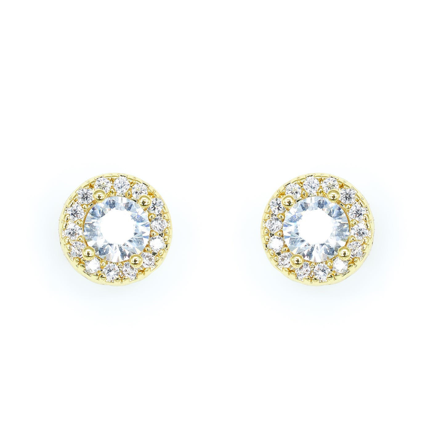 Pave Round Stud Gold Default Title