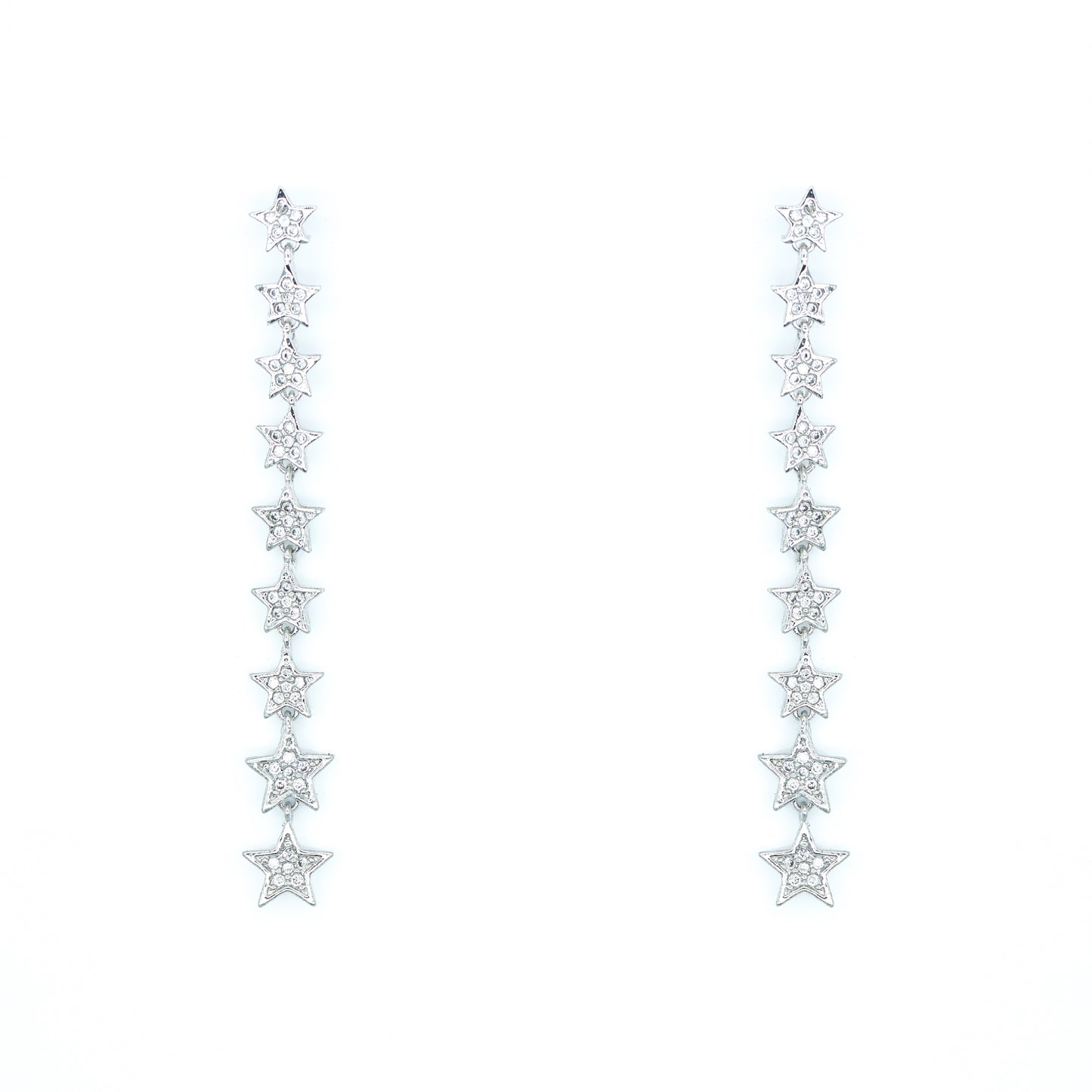 Star Drop Line Earrings White Gold Default Title