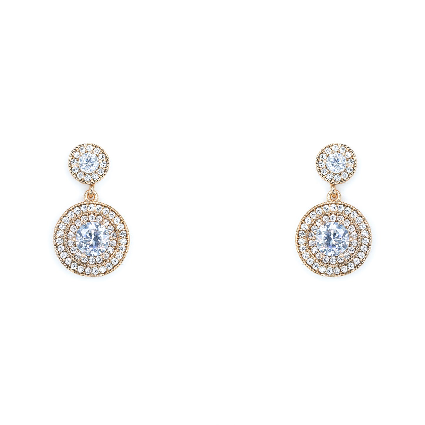 Halo Drop Earrings Rose Gold Default Title