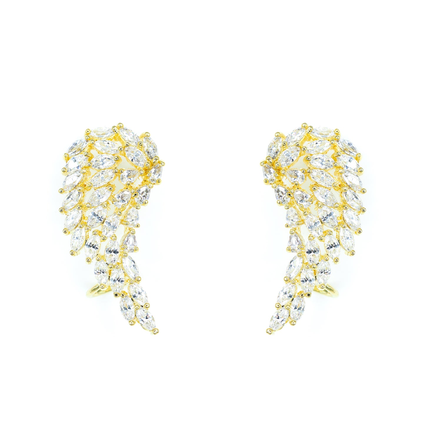 Crystal Covered Wing Earrings Default Title