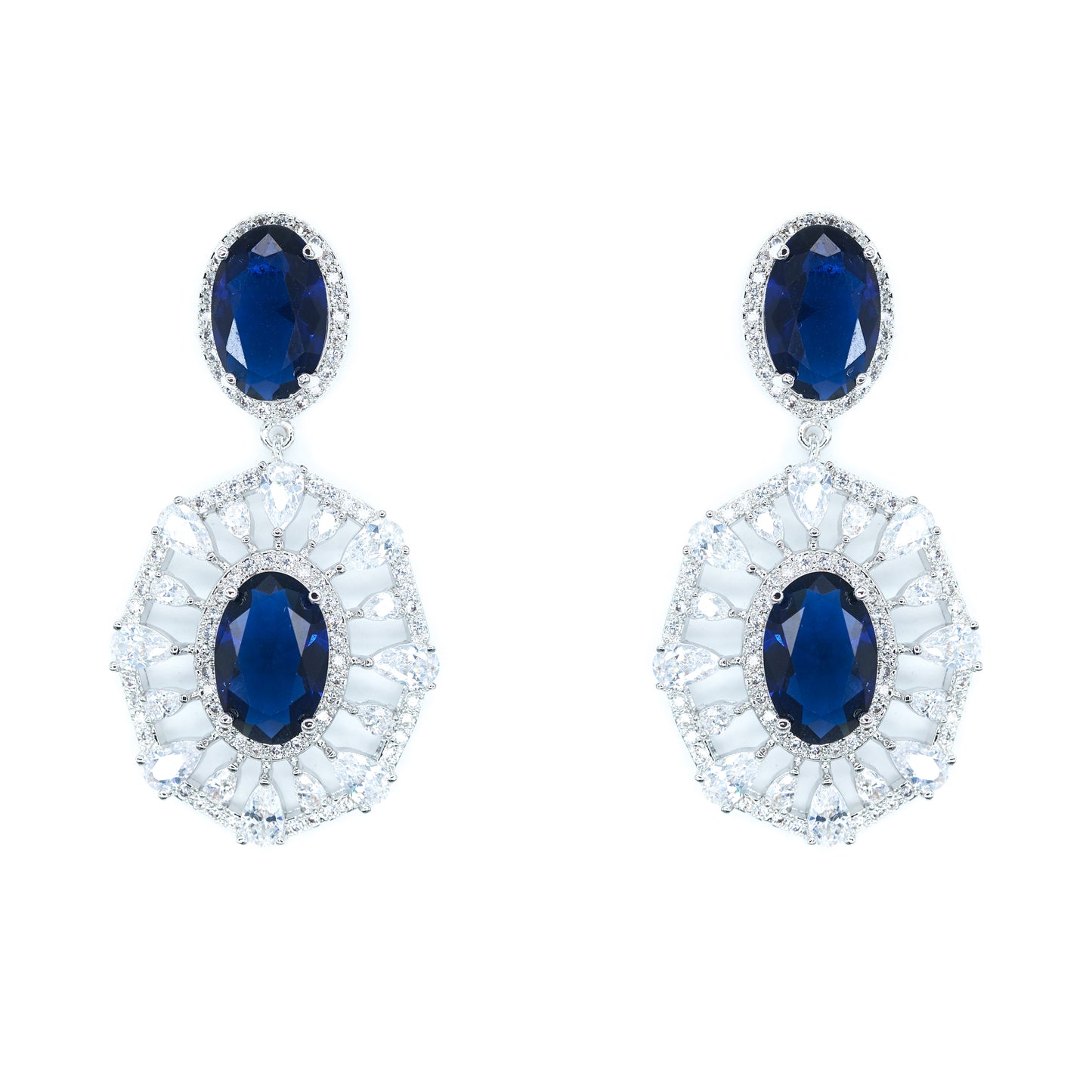 Sapphire Oval Statment Earring Default Title