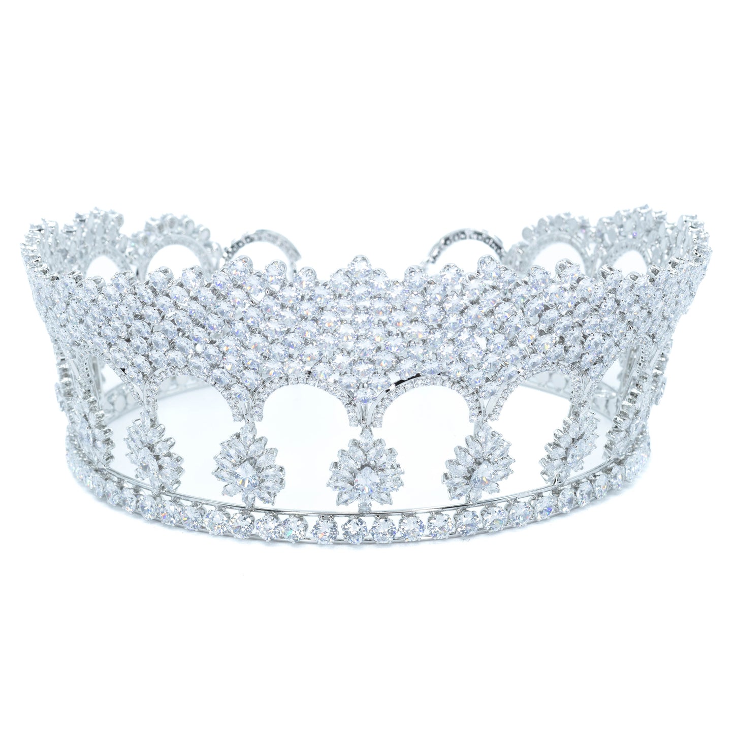 Halo crown w/ 3A CZ sones rhodium plated Default Title