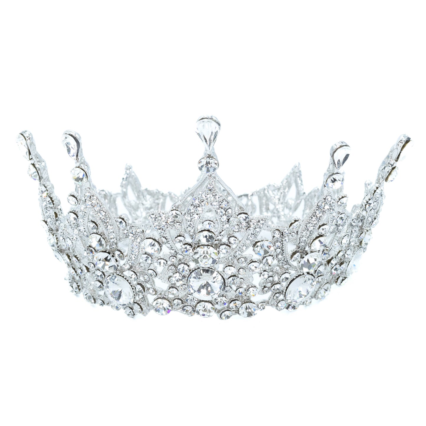Silver halo crown w/ Swarovski crystals Default Title