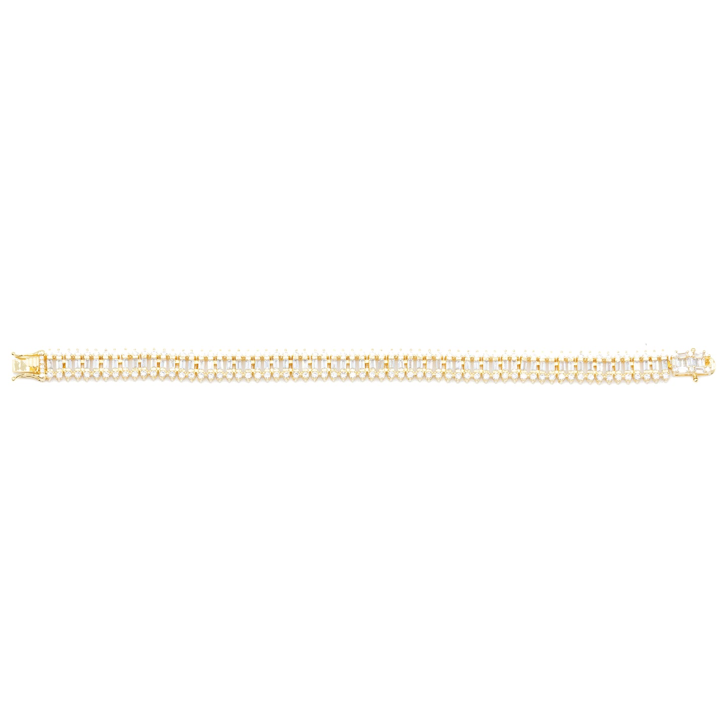 Baguette Tennis Bracelet Rhodium
