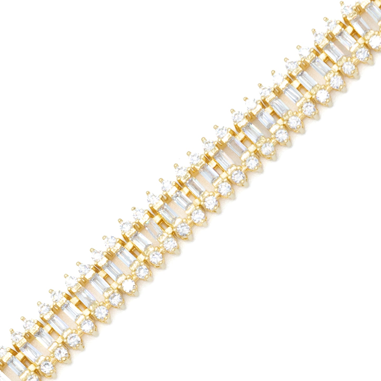 Baguette Tennis Bracelet Rhodium