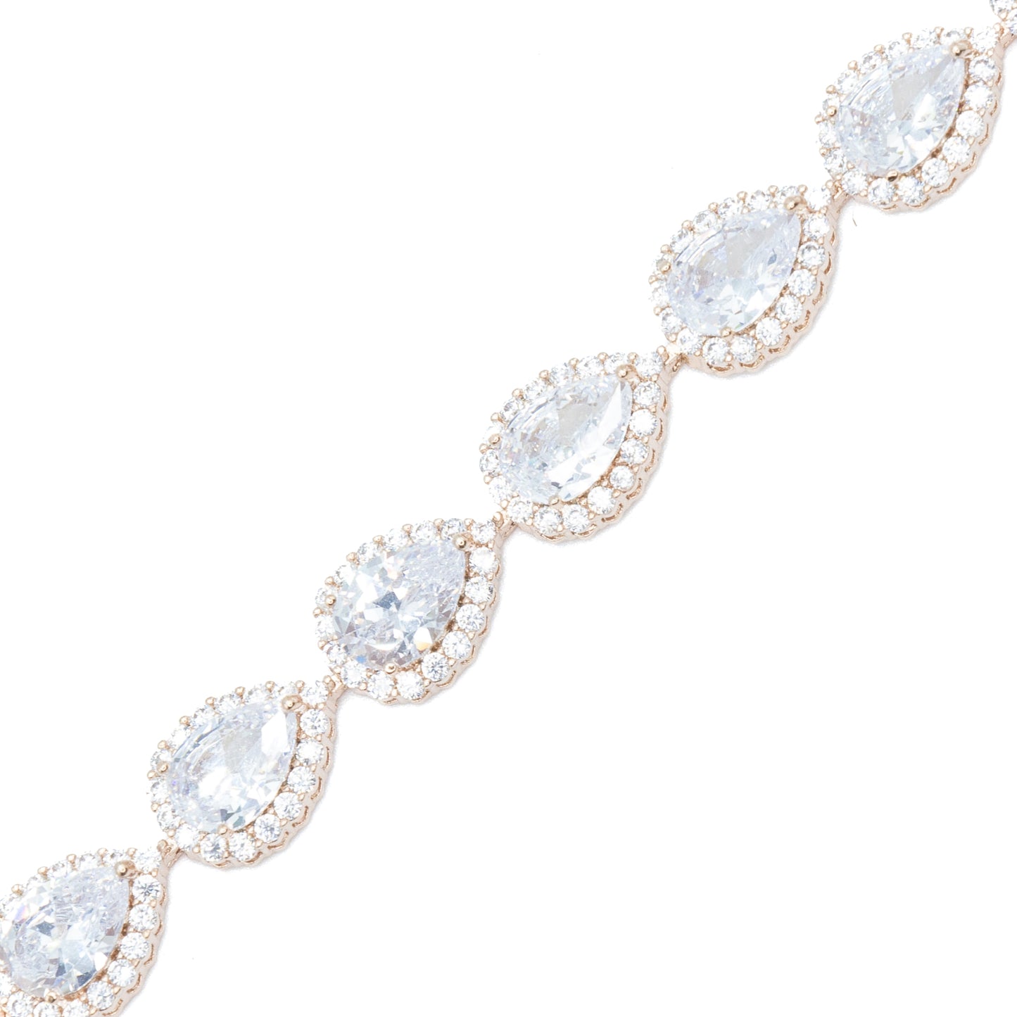 Pave teardrop tennis bracelet Silver