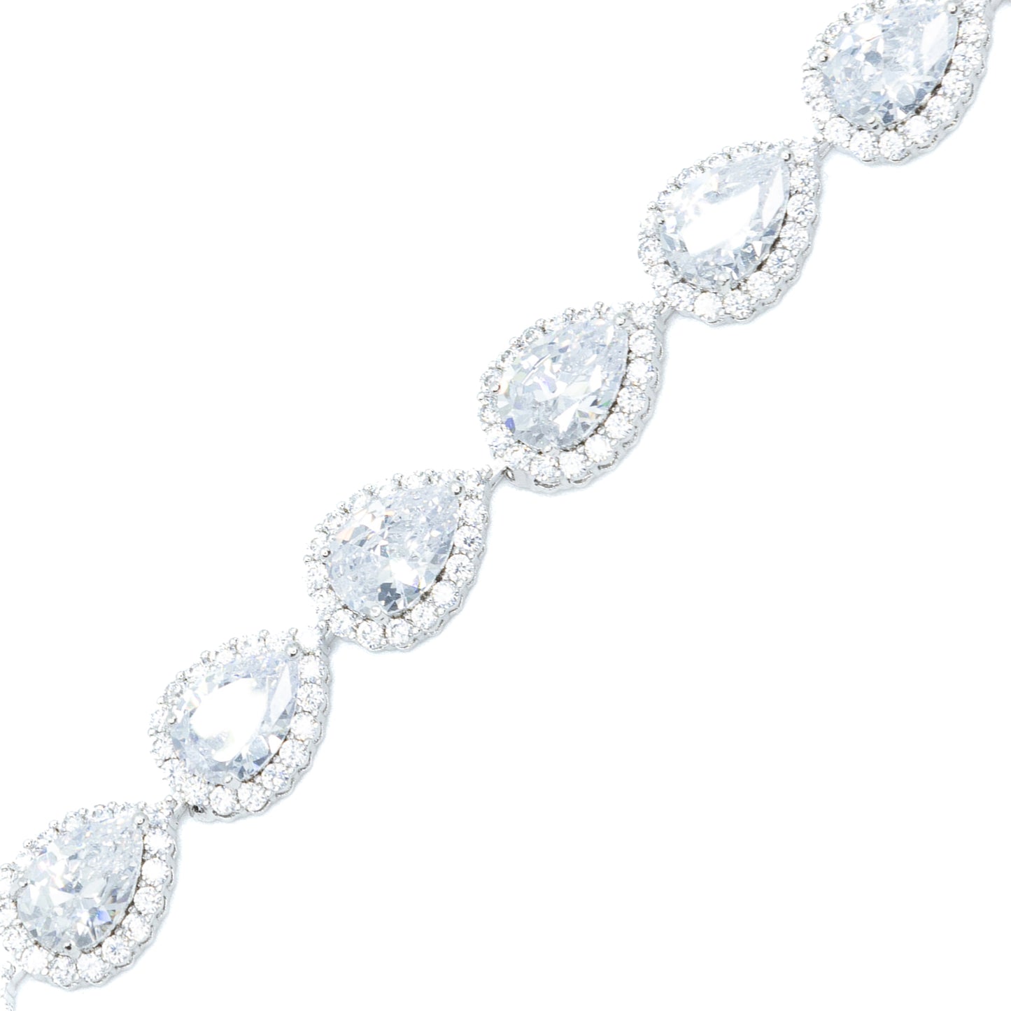 Pave teardrop tennis bracelet Rosegold
