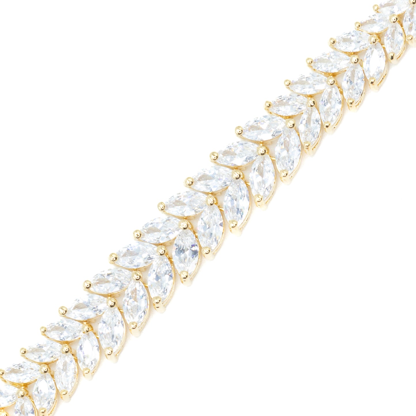 Graduated marquee tennis bracelet w/ 3A CZ stone rhodium G plated Default Title