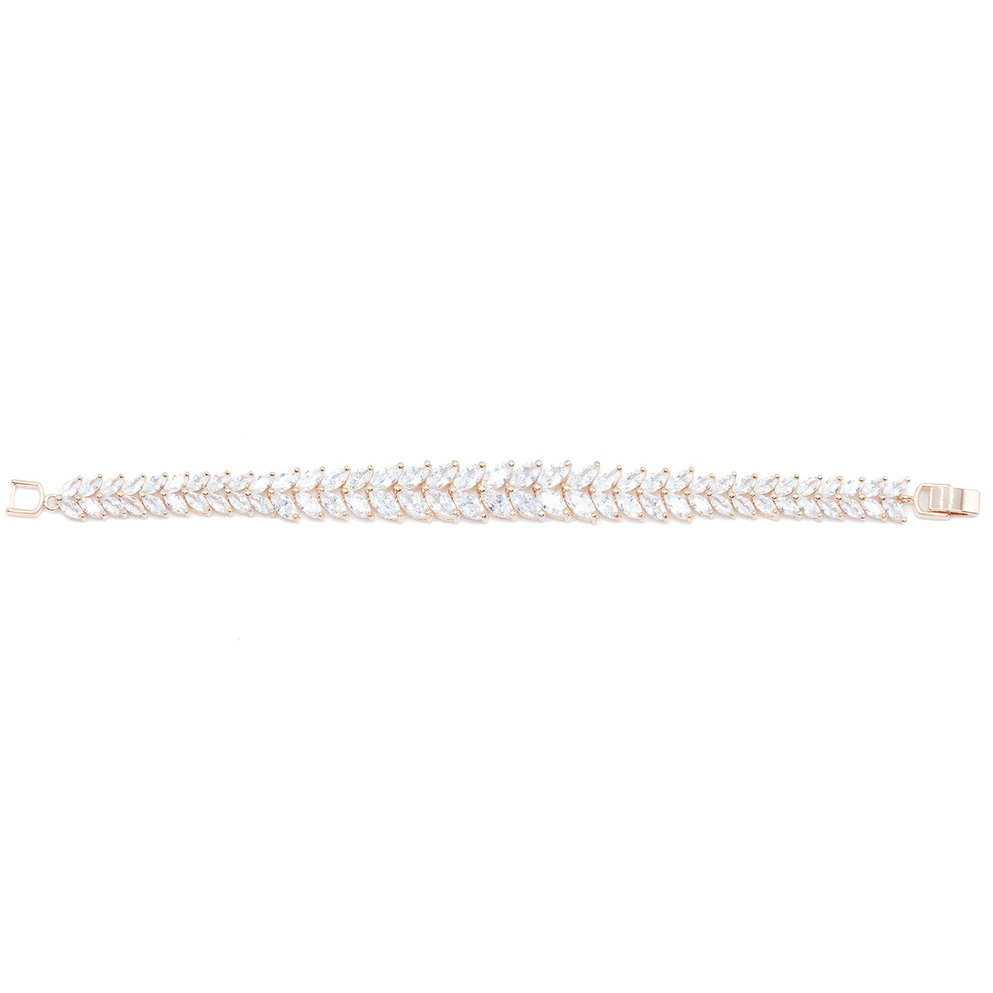 Graduated marquee tennis bracelet w/ 3A CZ stone rhodium RG plated Default Title