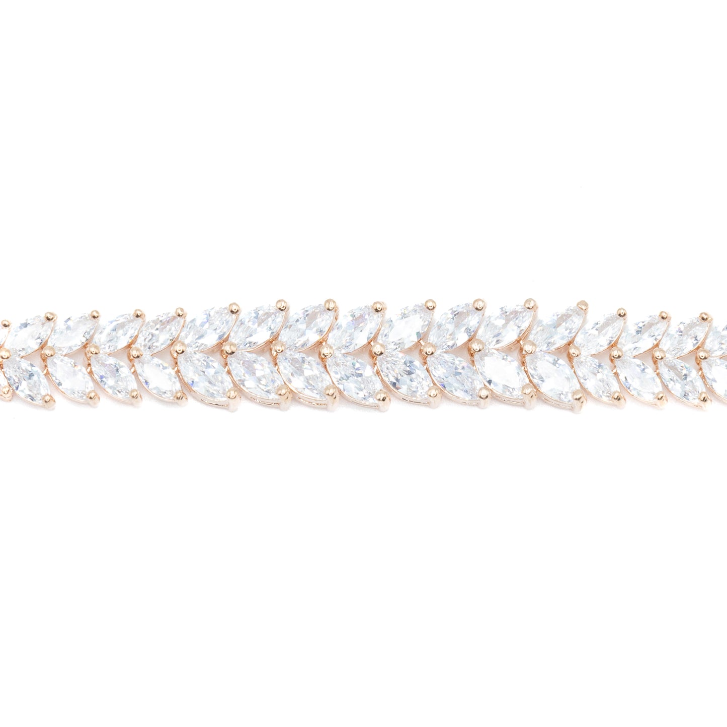 Graduated marquee tennis bracelet w/ 3A CZ stone rhodium RG plated Default Title