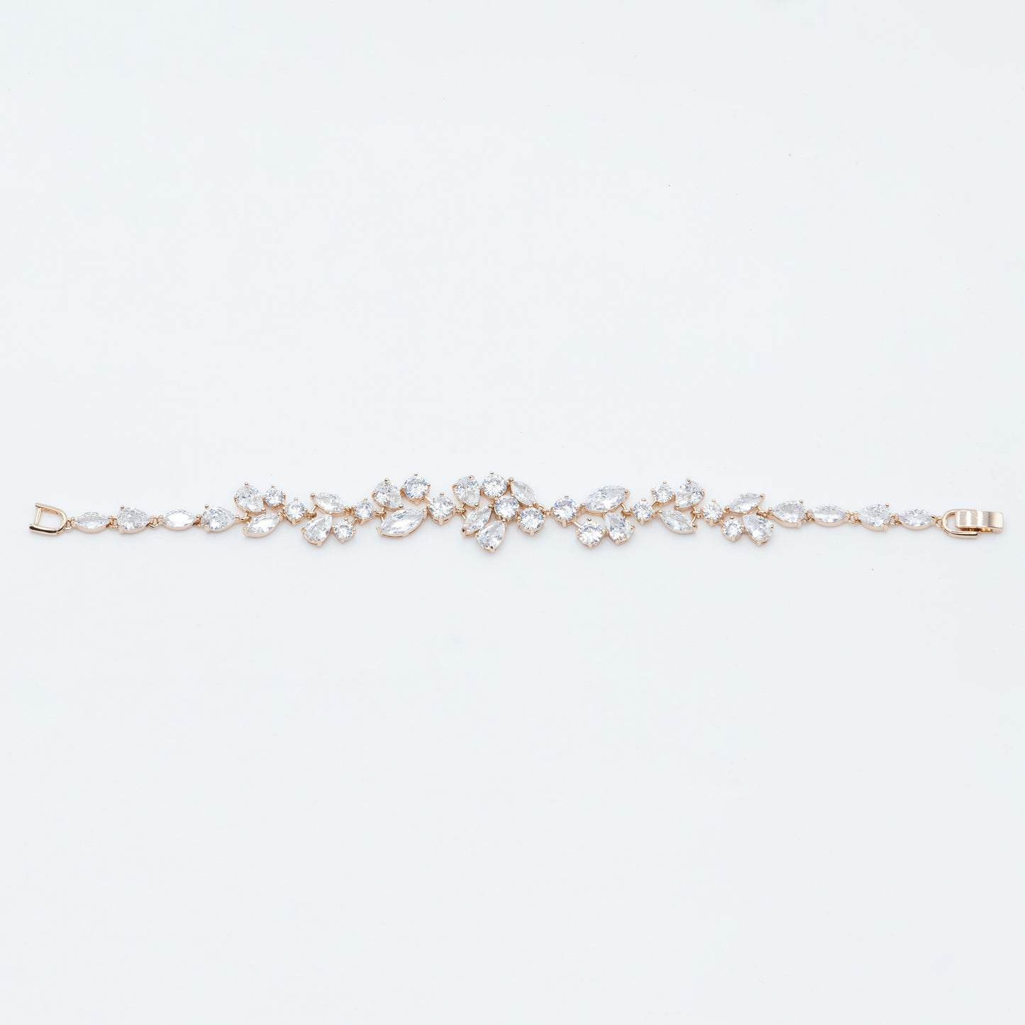 Leafy bracelet w/ 3A CZ stones rhodium RG plated Default Title