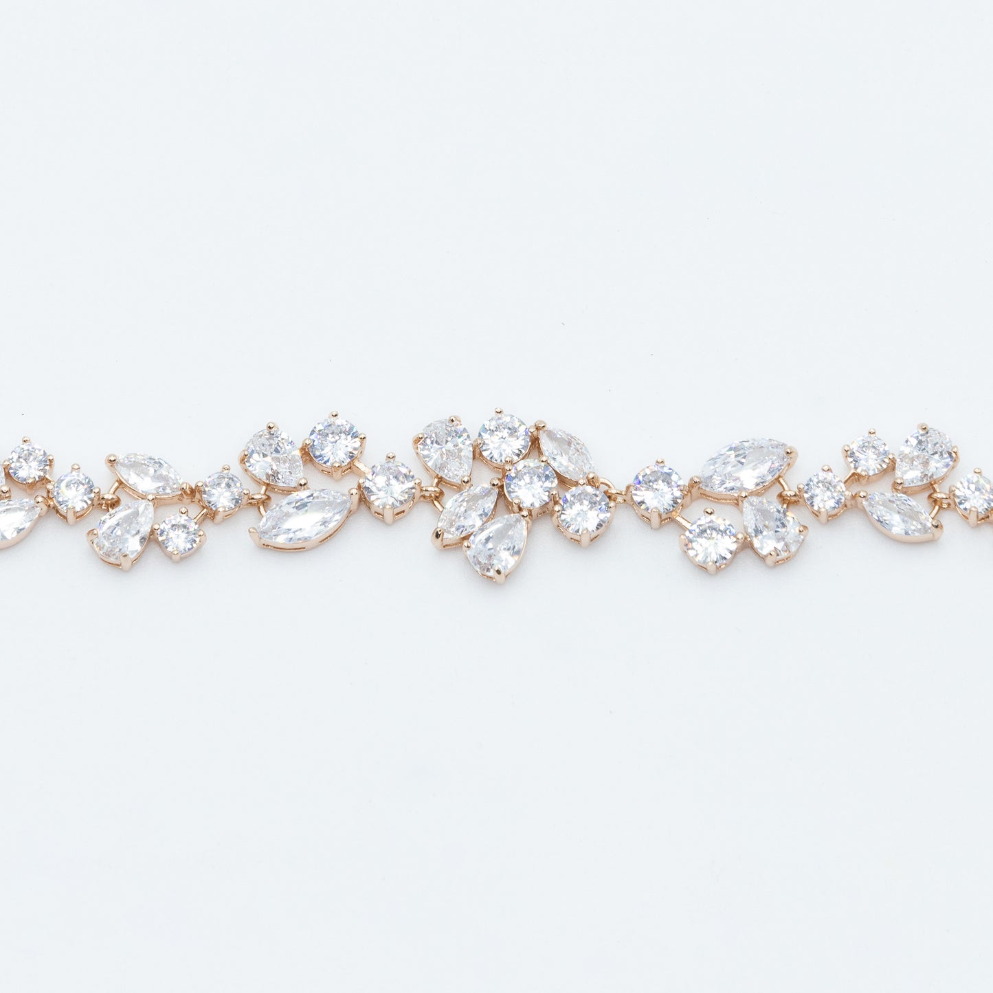Leafy bracelet w/ 3A CZ stones rhodium RG plated Default Title