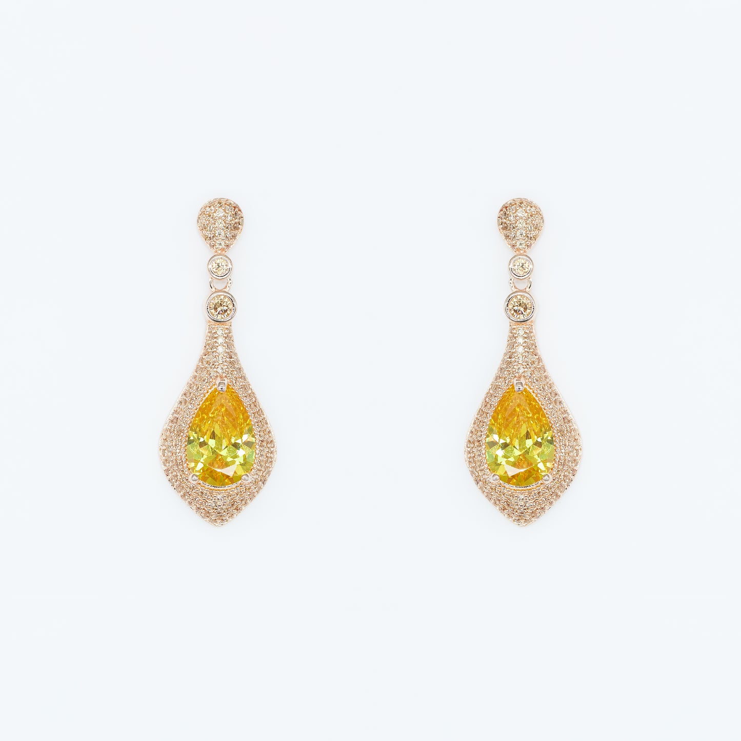 same as 1556 rose gold plated with clear cubic zirconia big stone yellow cz Default Title