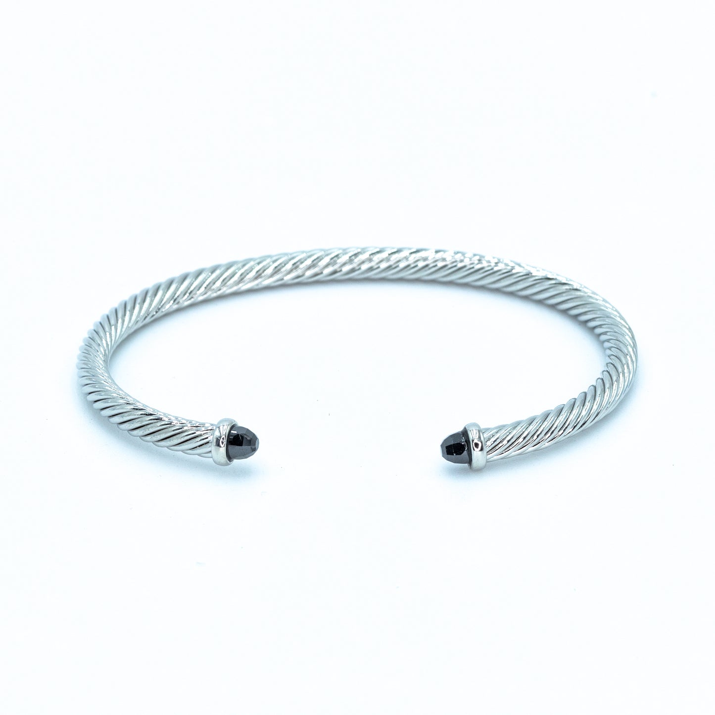 Mini jet black cable bangle Default Title