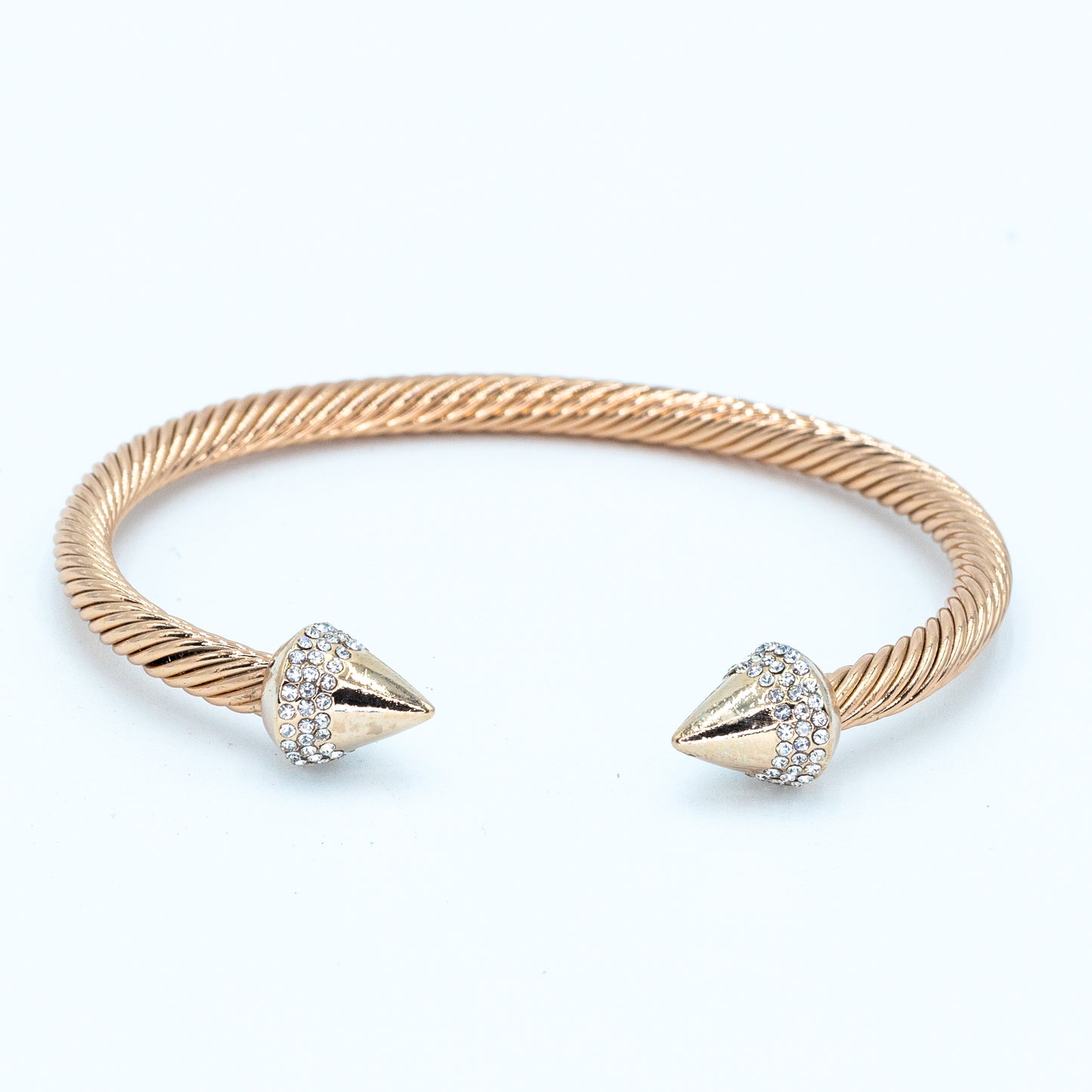 Rosegold plated arrow bangle w/ CZ stones Default Title