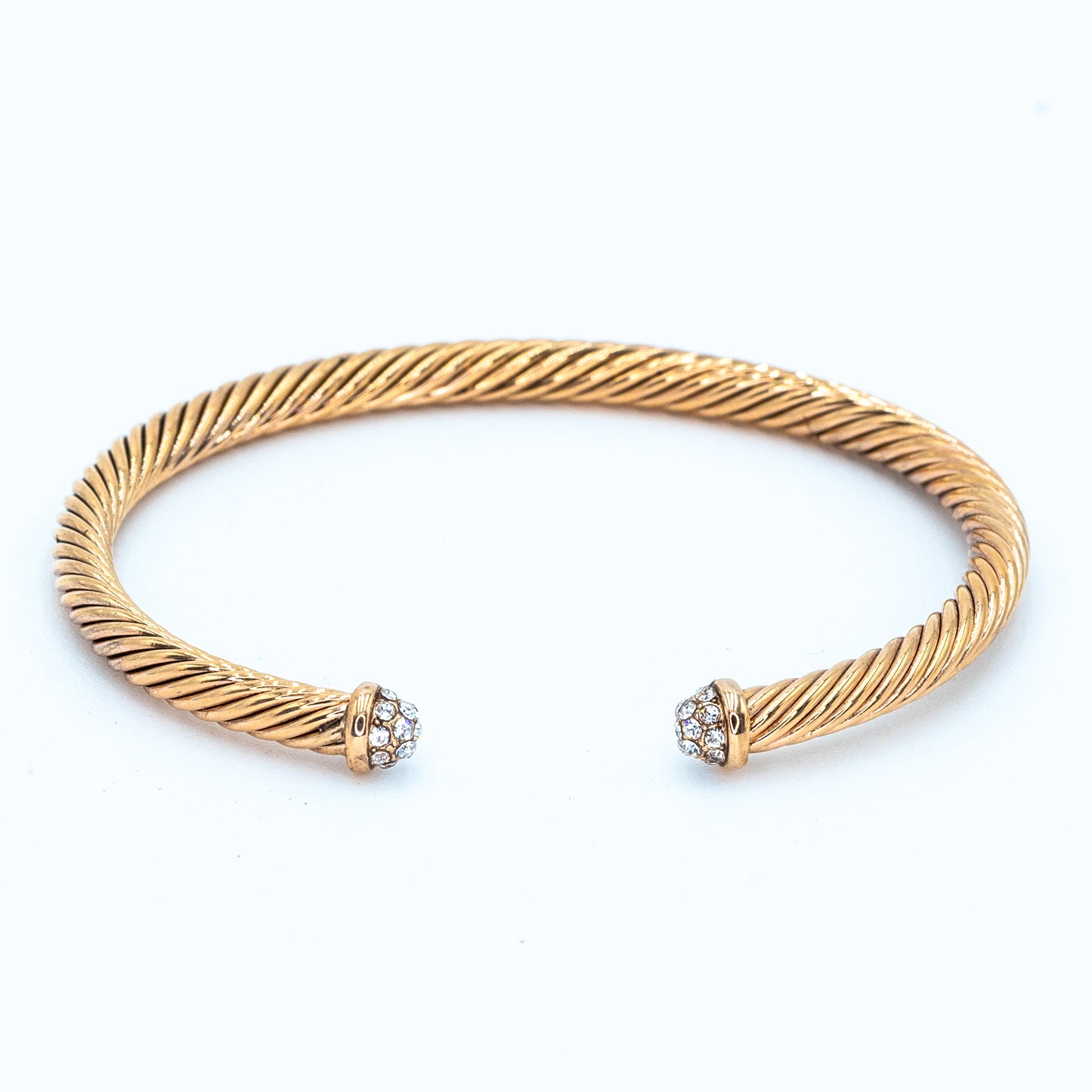 Rosegold plated mini bangle w/ CZ stones Default Title