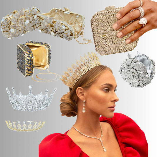 Emphasize Your Luxe Style: Gala Jewelry Presents Head-Turning Tiaras and Opulent Jeweled Clutches!