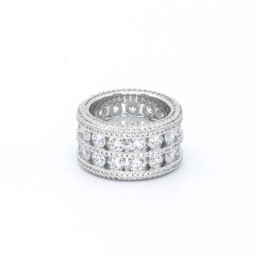 Pavé Brilliance Stack Ring Silver