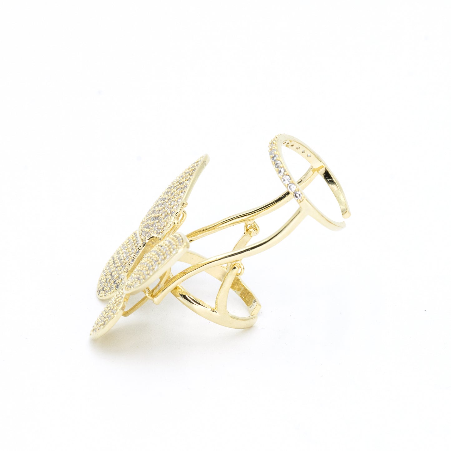 Moveable Butterfly Pave Ring