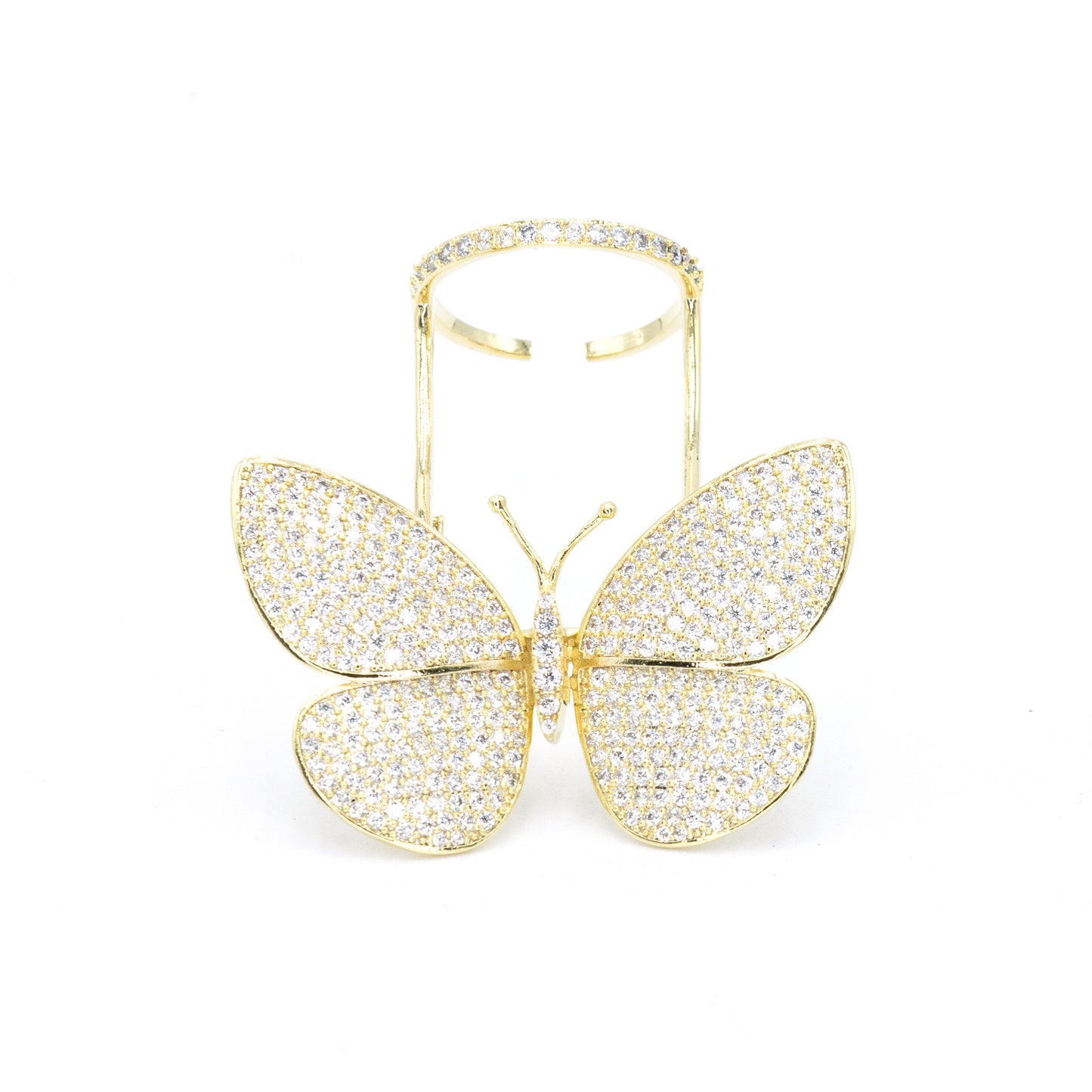 Moveable Butterfly Pave Ring