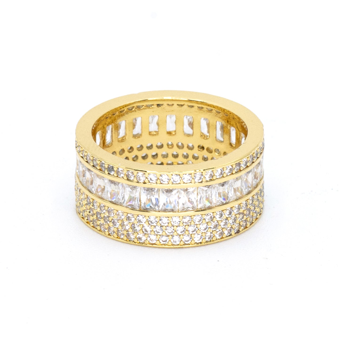 Thick Pave Stack Band Gold