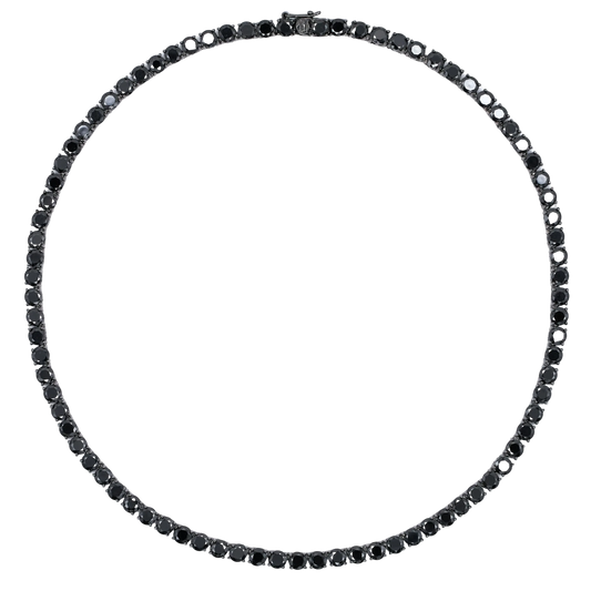 Round tennis 5mm jet black 16 inch