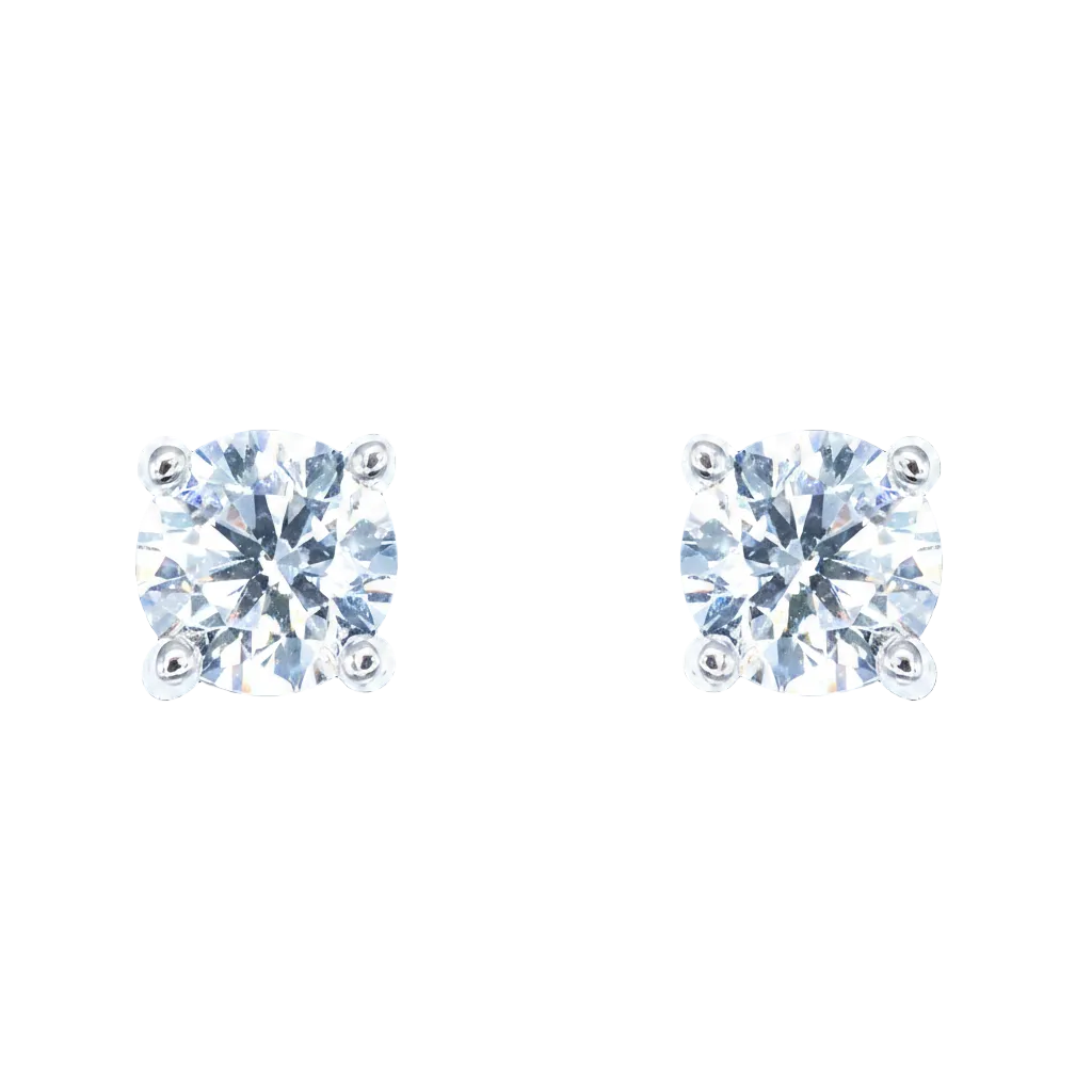 Classic Stud Earring .6 White Gold