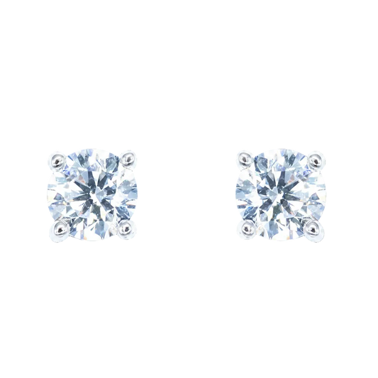 Classic Stud Earring .6 White Gold