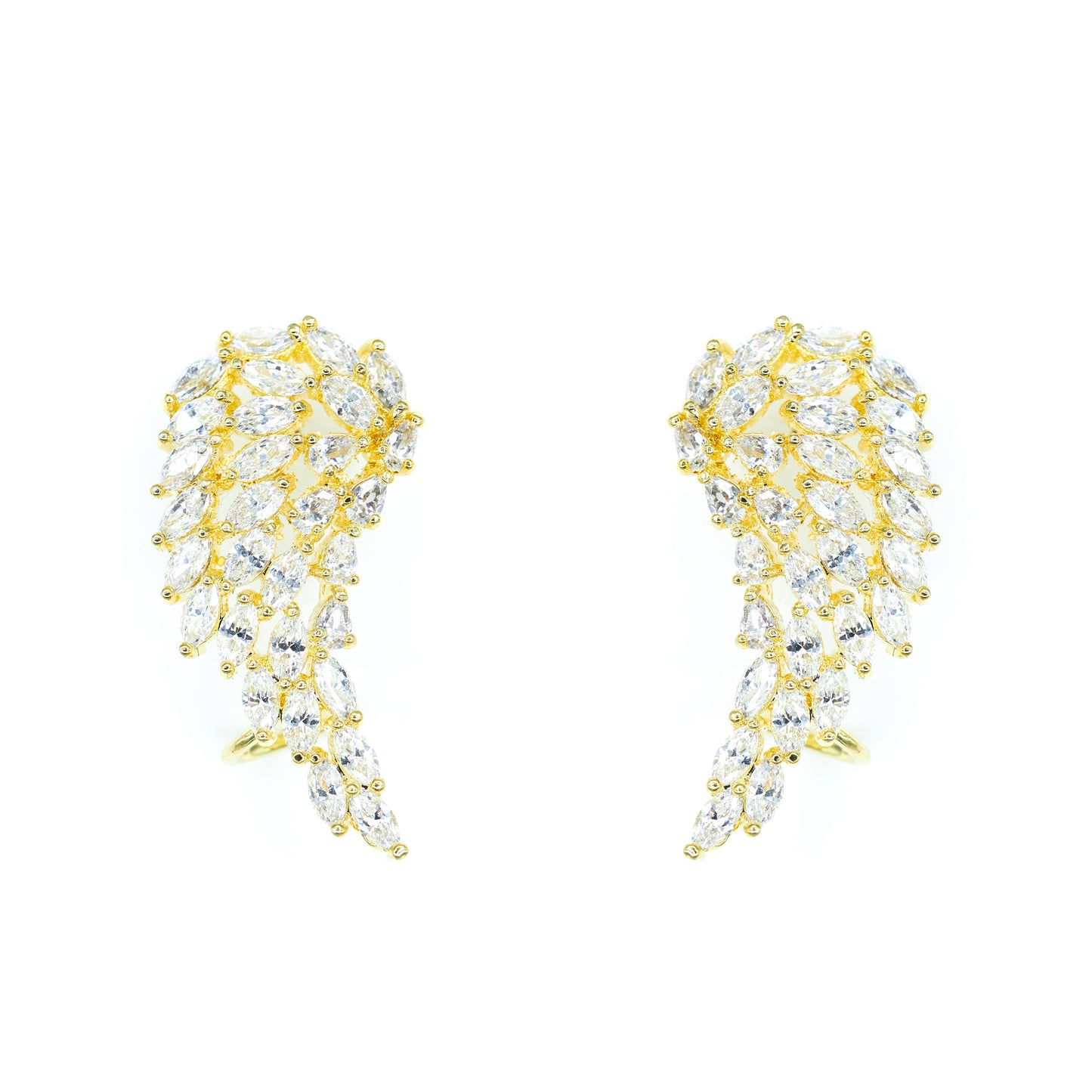 Crystal Covered Wing Earrings Default Title