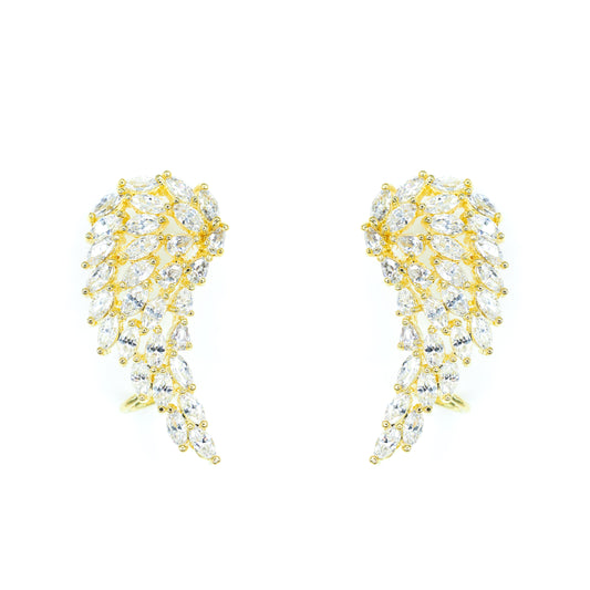 Crystal Covered Wing Earrings Default Title