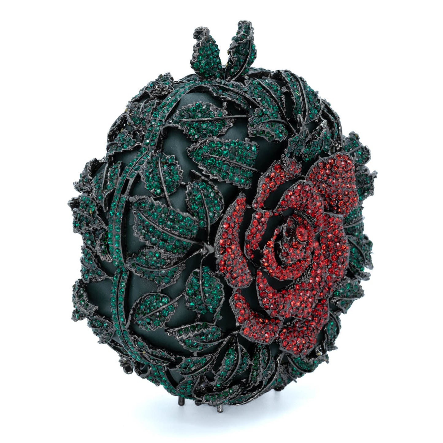 Ruby Rose & Emerald Leaves Clutch