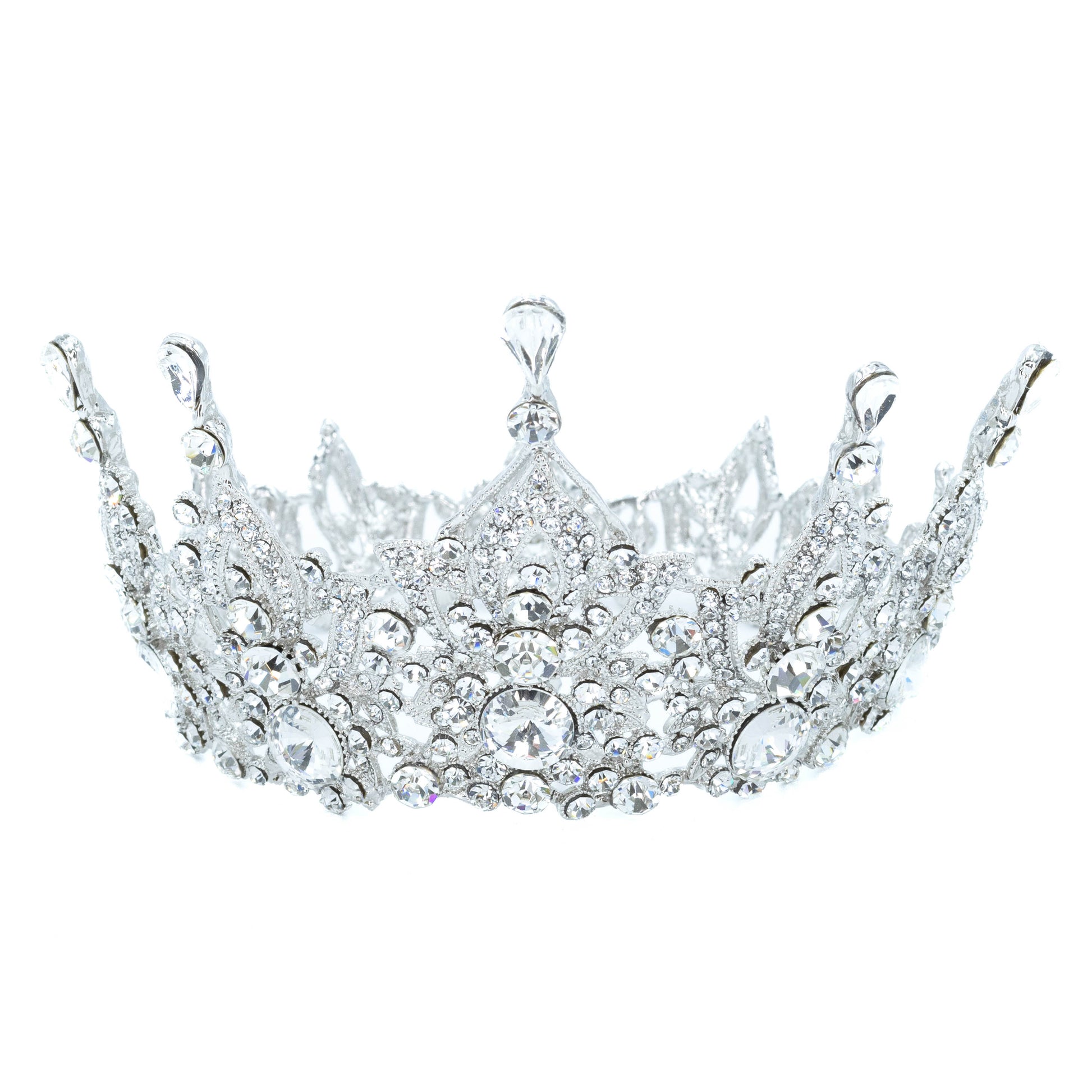 Silver halo crown w/ Swarovski crystals Default Title