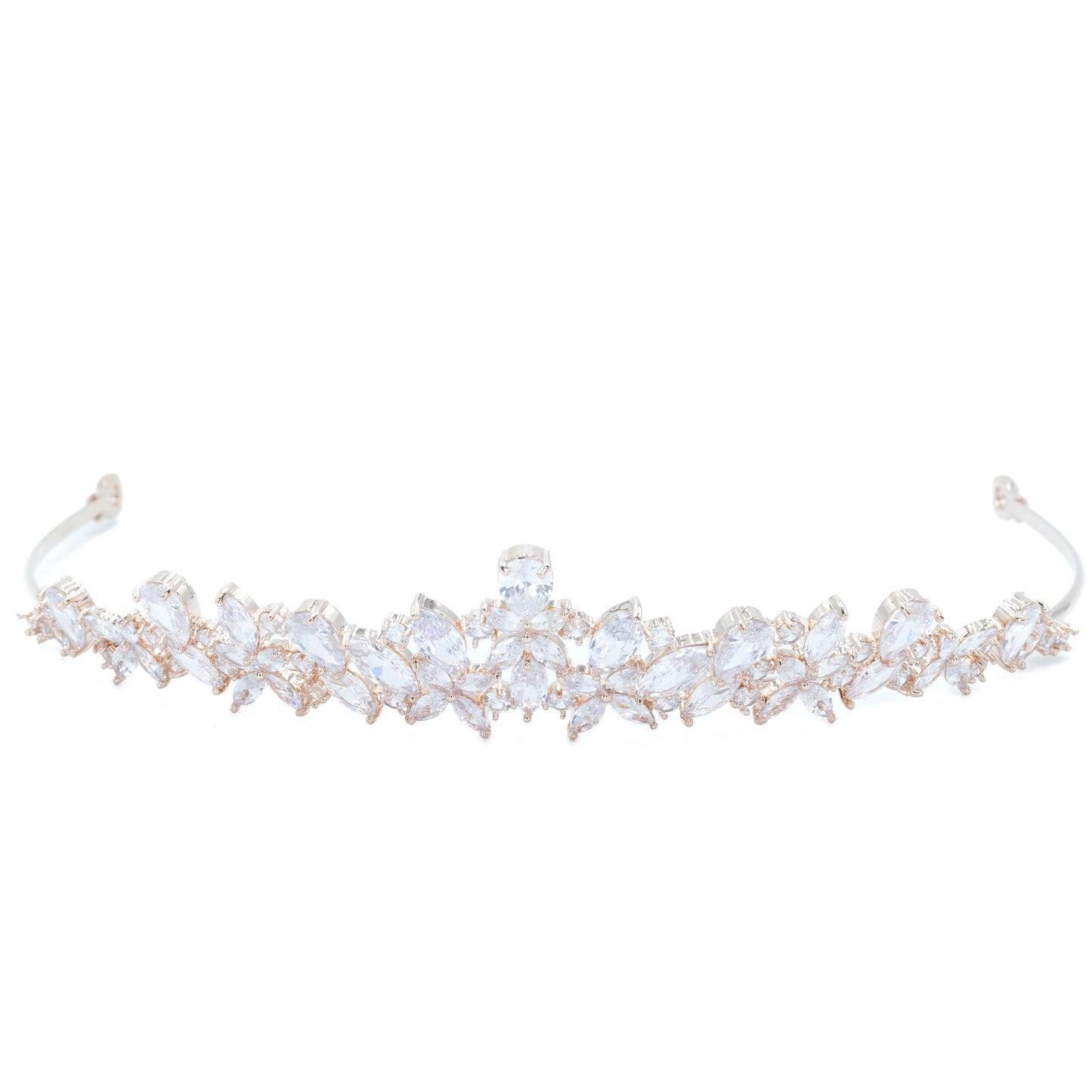 Tiny tiara w/ 3A CZ stones rhodium RG plated Default Title