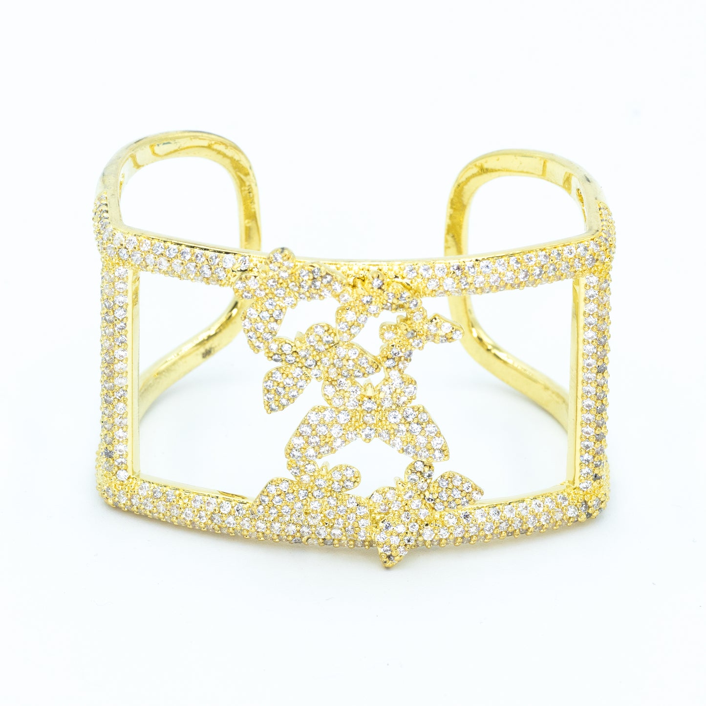 Butterfly Pave Cuff Gold