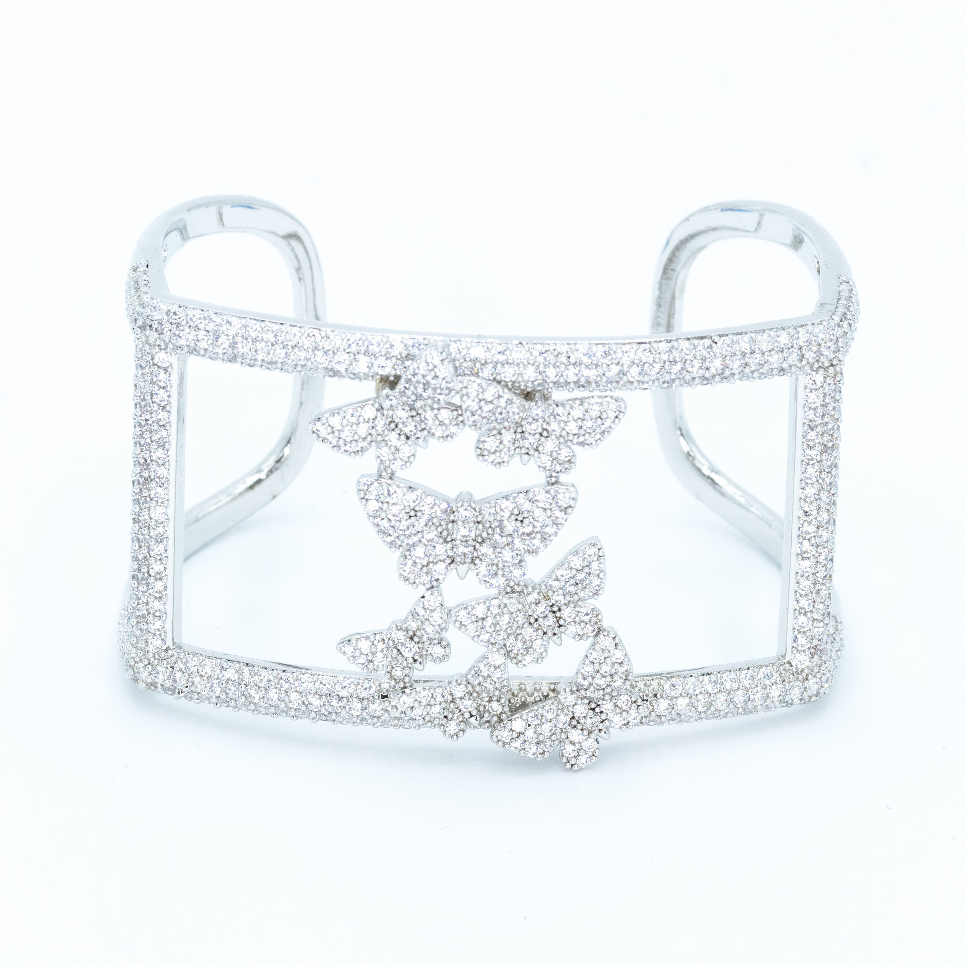 Butterfly Pave Cuff Silver