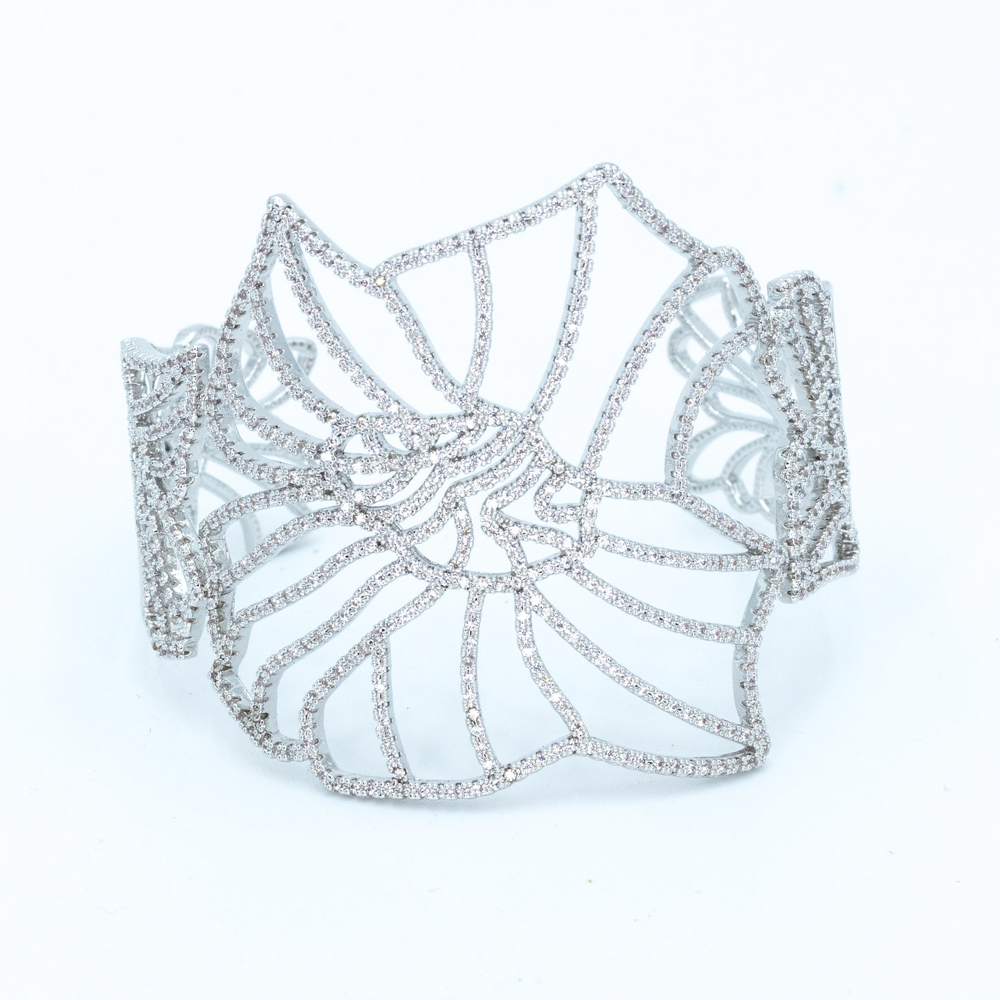 Web Pave Cuff Gold