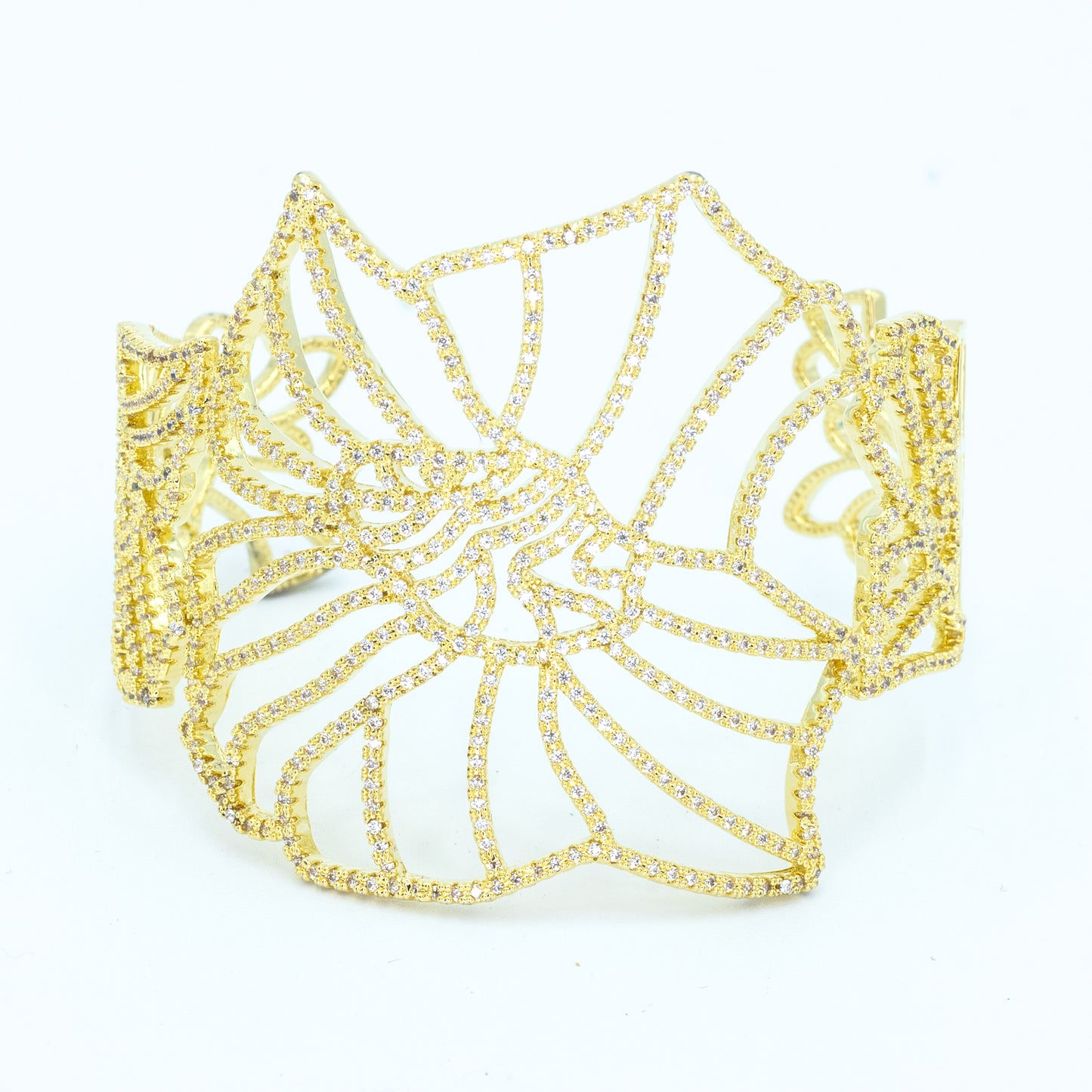 Web Pave Cuff Silver