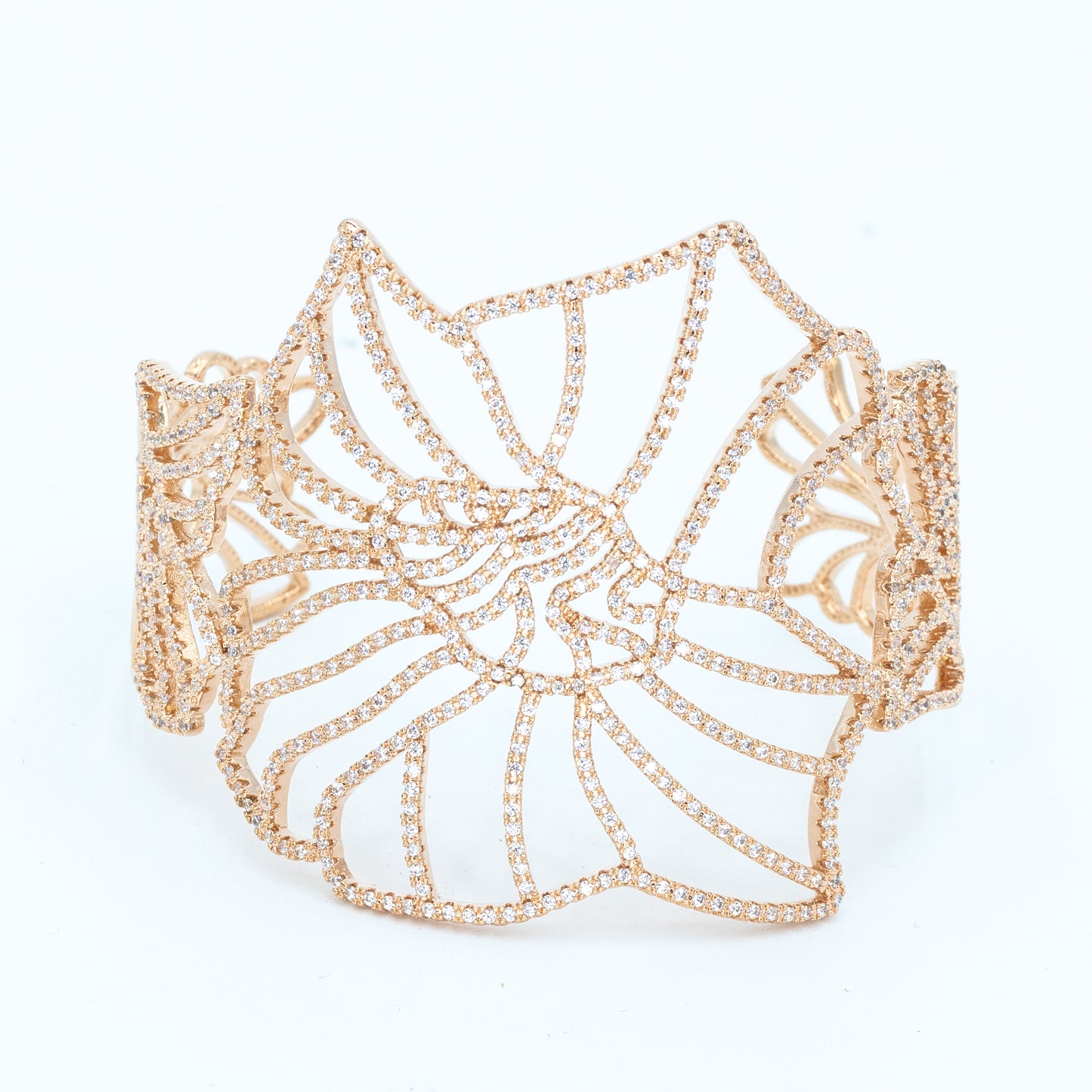 Web Pave Cuff Rosegold