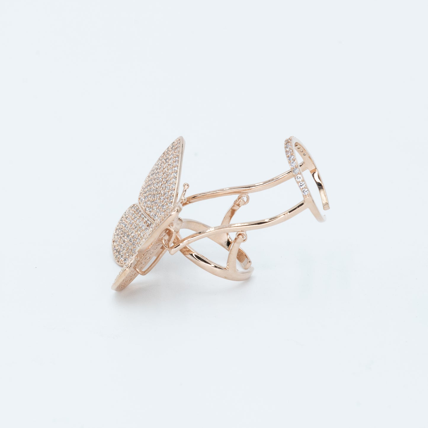 Moveable Butterfly Pave Ring