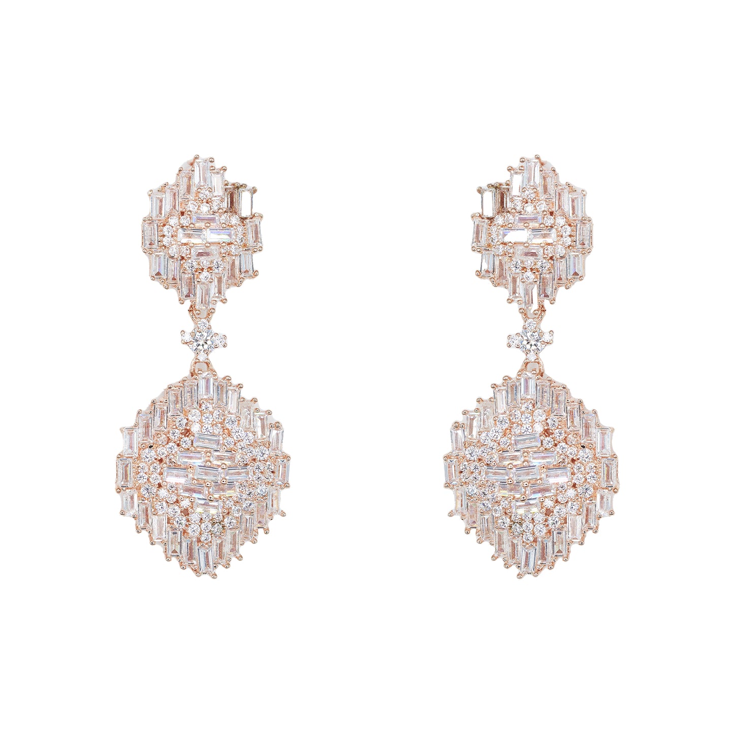Art Deco Baguette drop earrings
