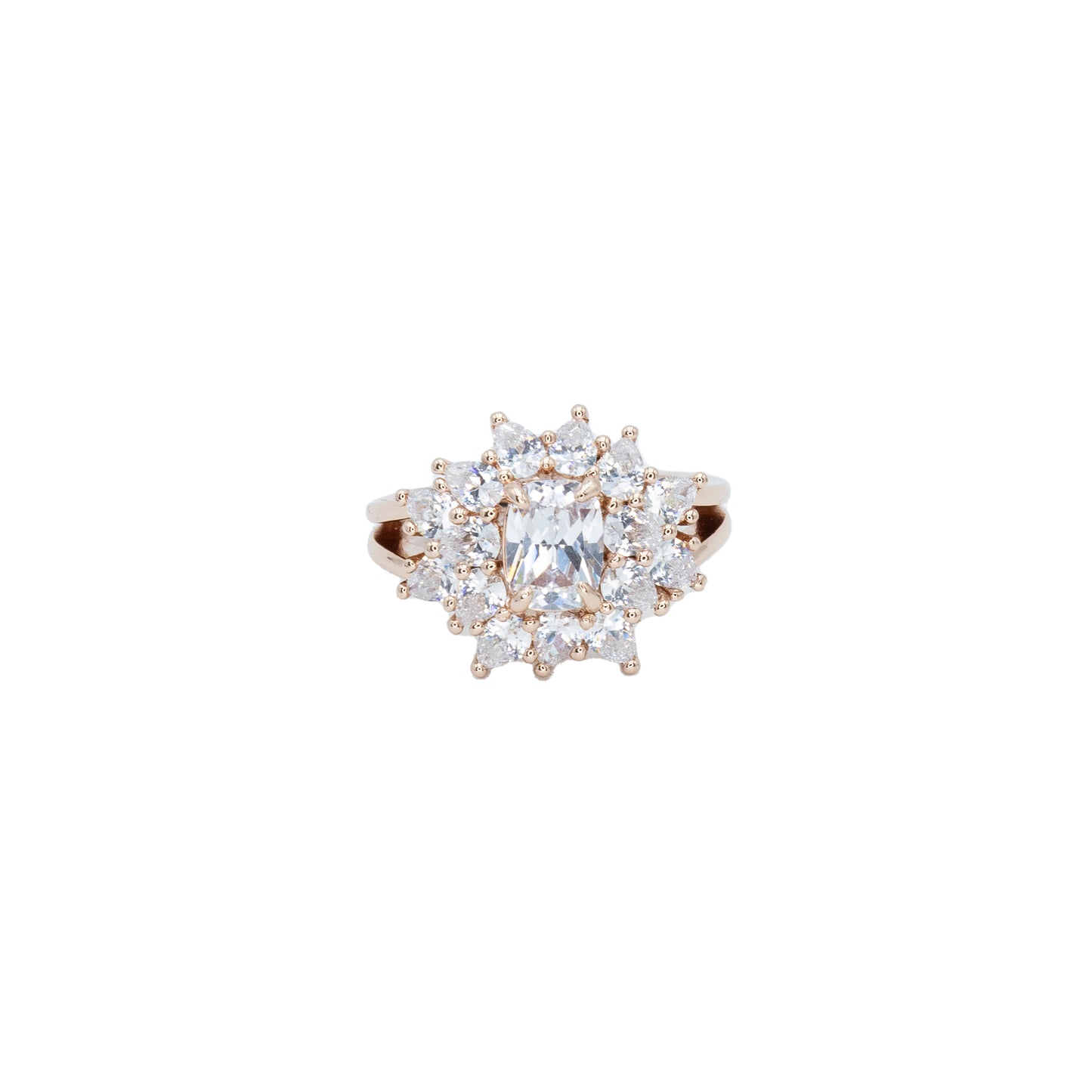 Cluster Burst Ring Rose Gold