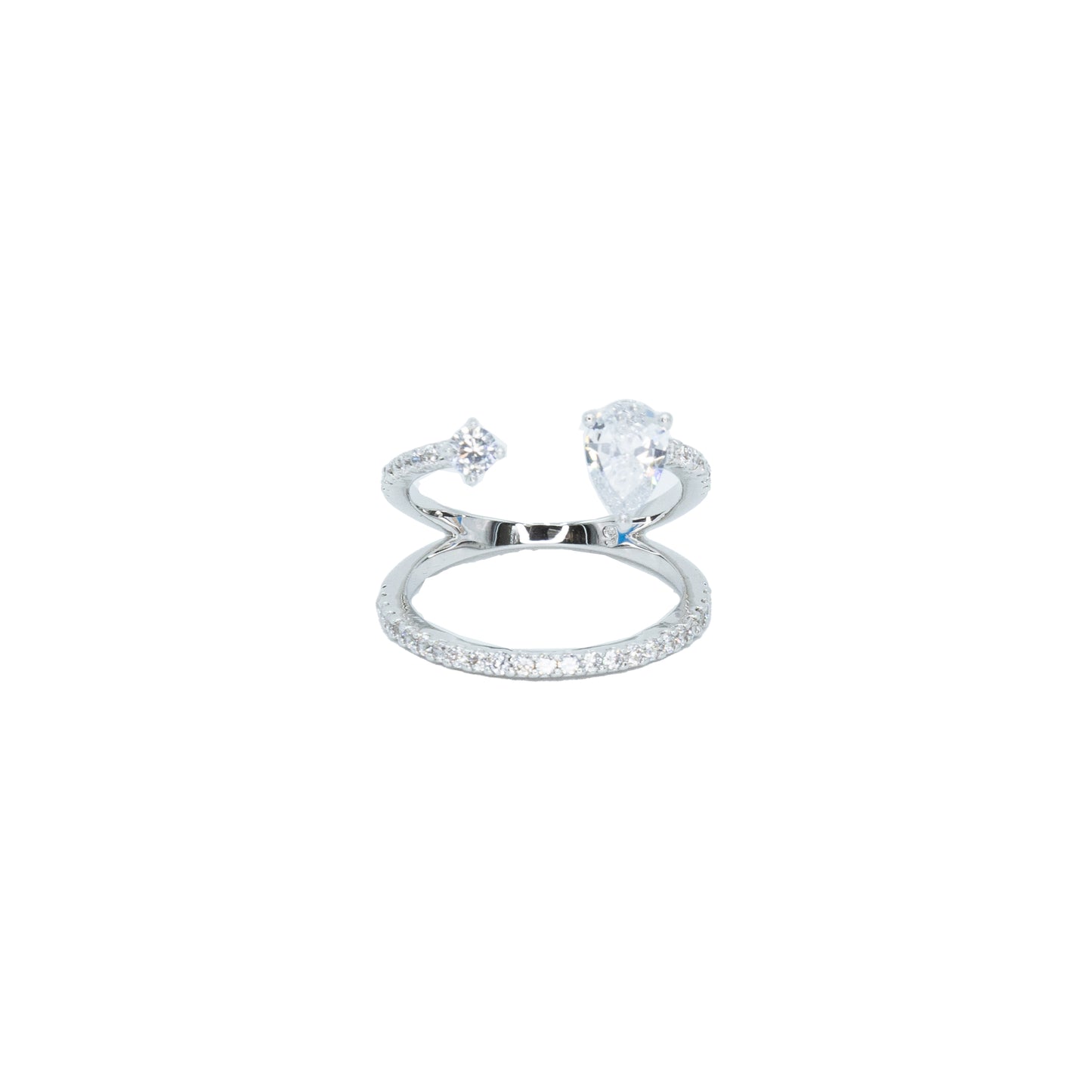 The Double Stone Pave Ring