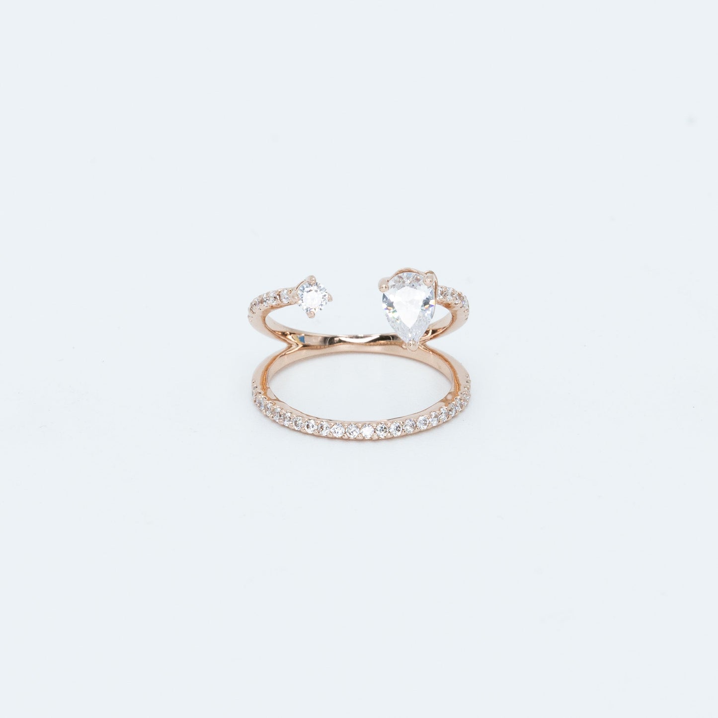 The Double Stone Pave Ring