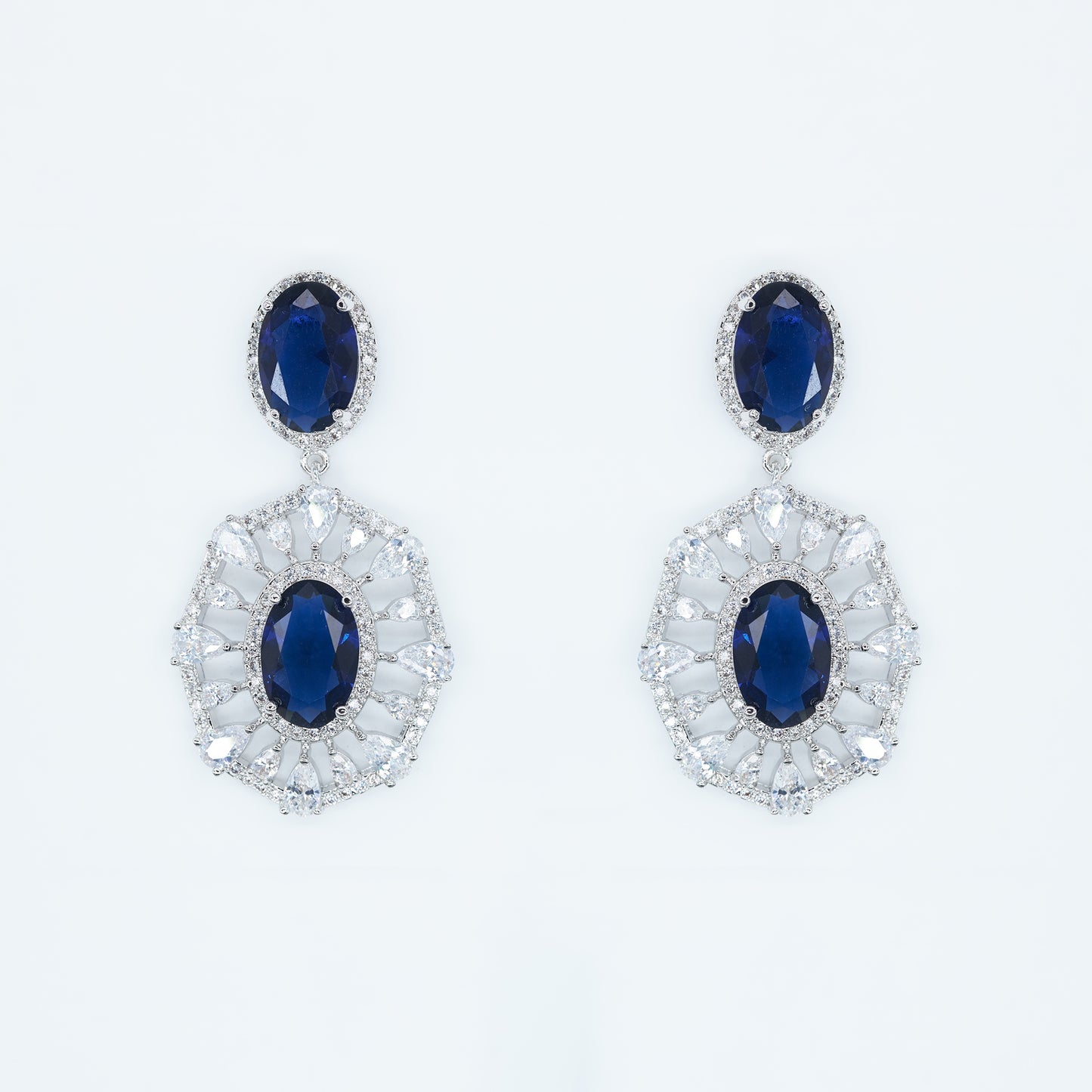 Sapphire Oval Statment Earring