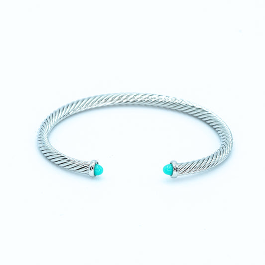 Mini turqouise cable bangle Default Title