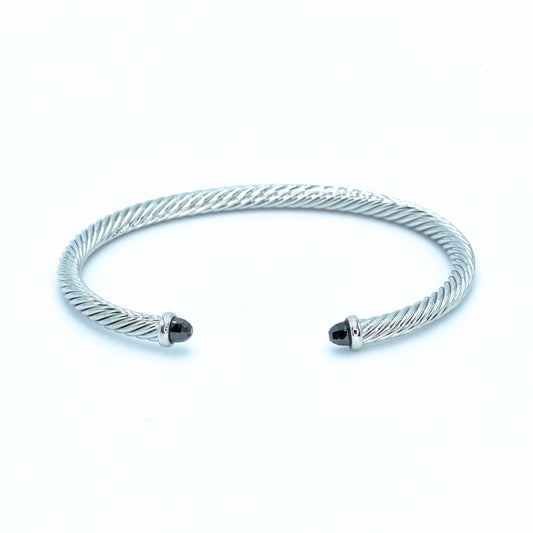 Mini jet black cable bangle Default Title