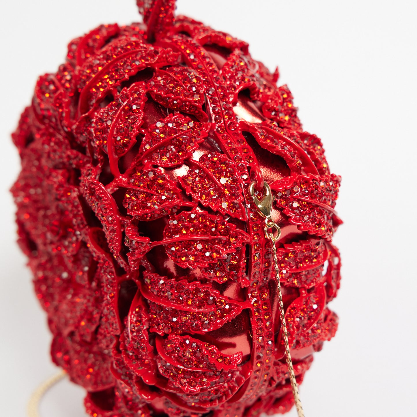 Red Rose Bloom Crystal Clutch